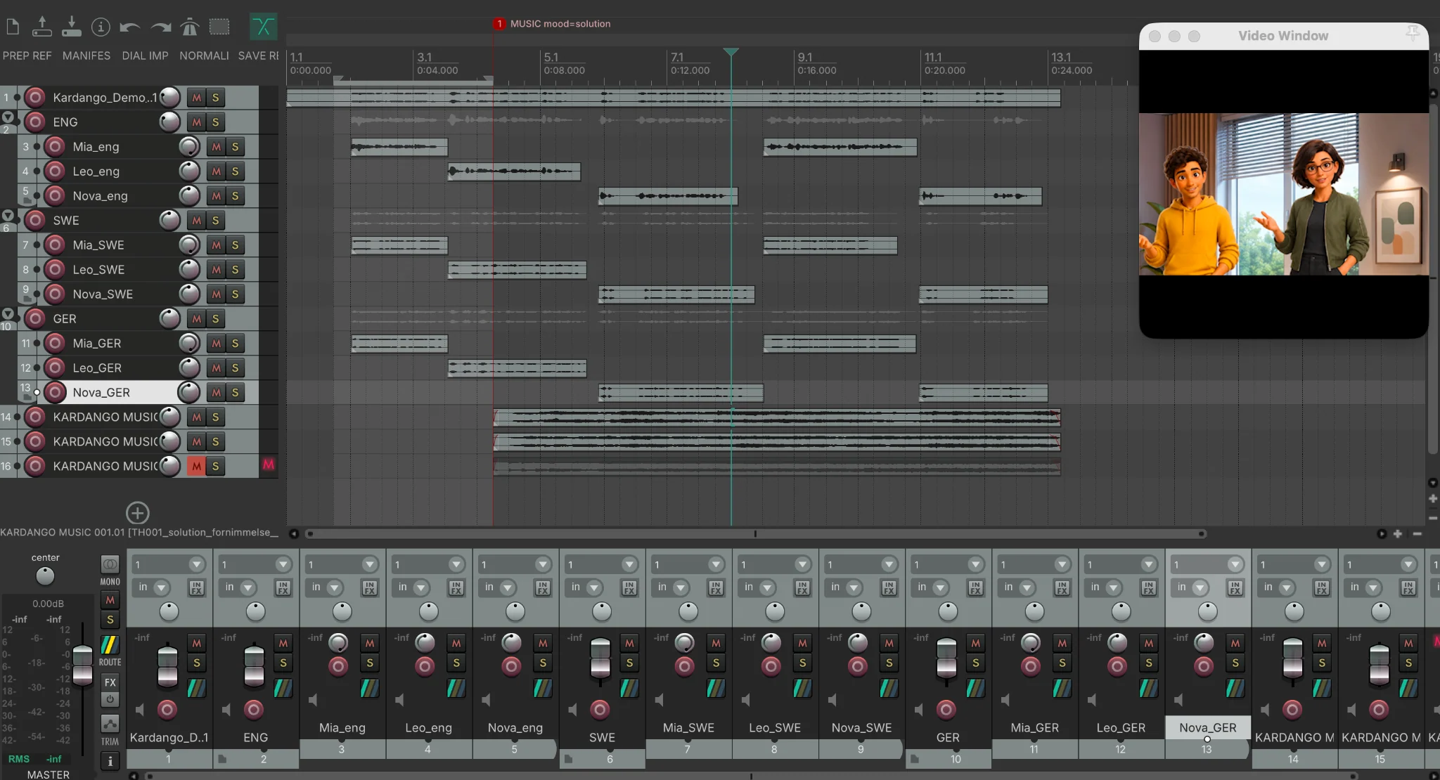 Real Kardango XML and audio workflow in REAPER