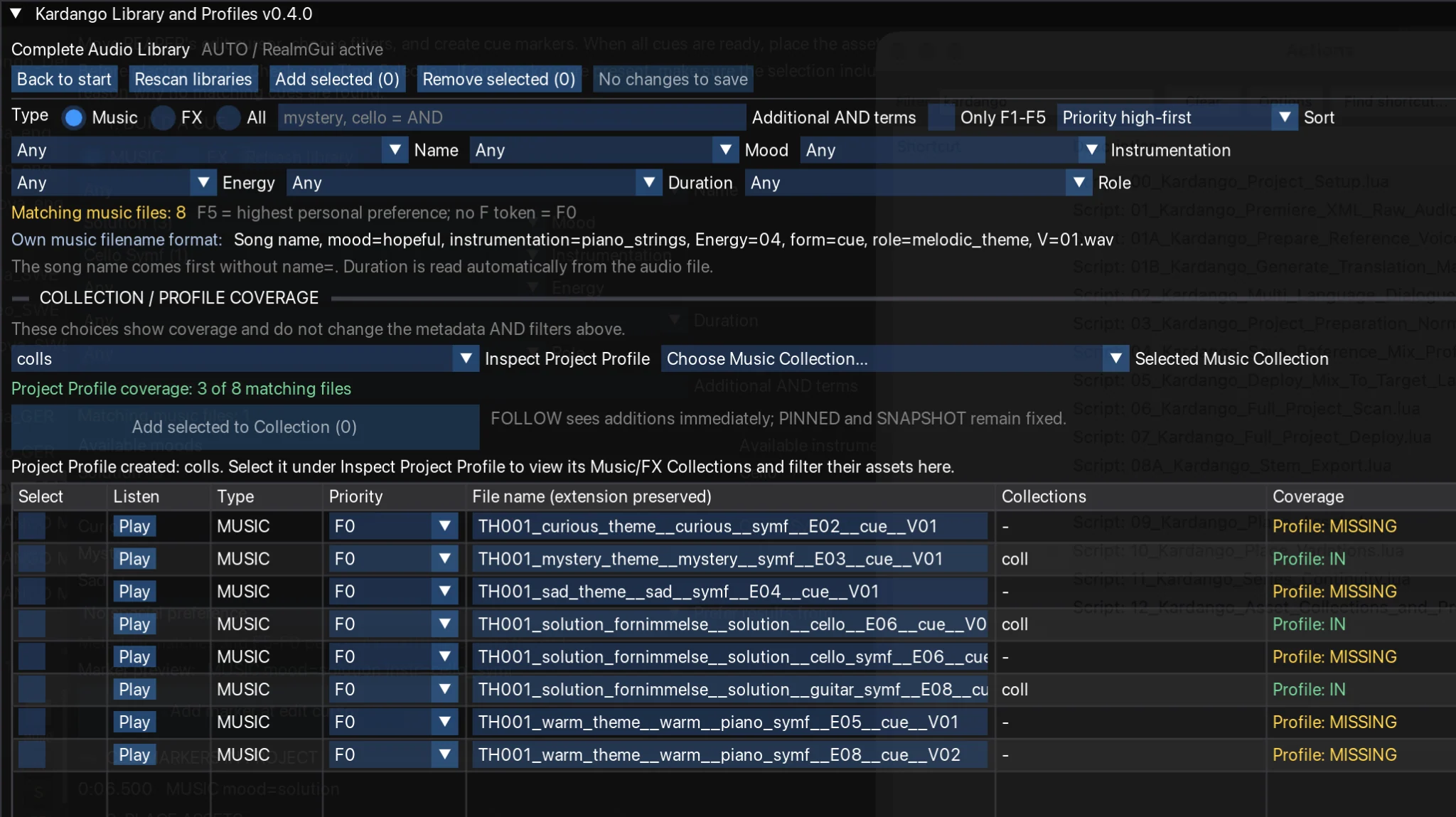 Kardango music and sound-effects tools in REAPER